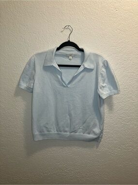 Cotton Cashmere Blend Sweater Polo